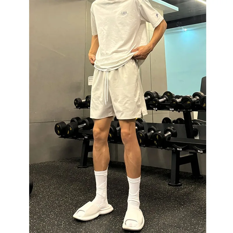 

Men's Quick Dry Loose Shorts Comfort Outdoor Jogging Fitness Breathable 5-Points Pants Drawstring Retro Wide Leg Mid Pants