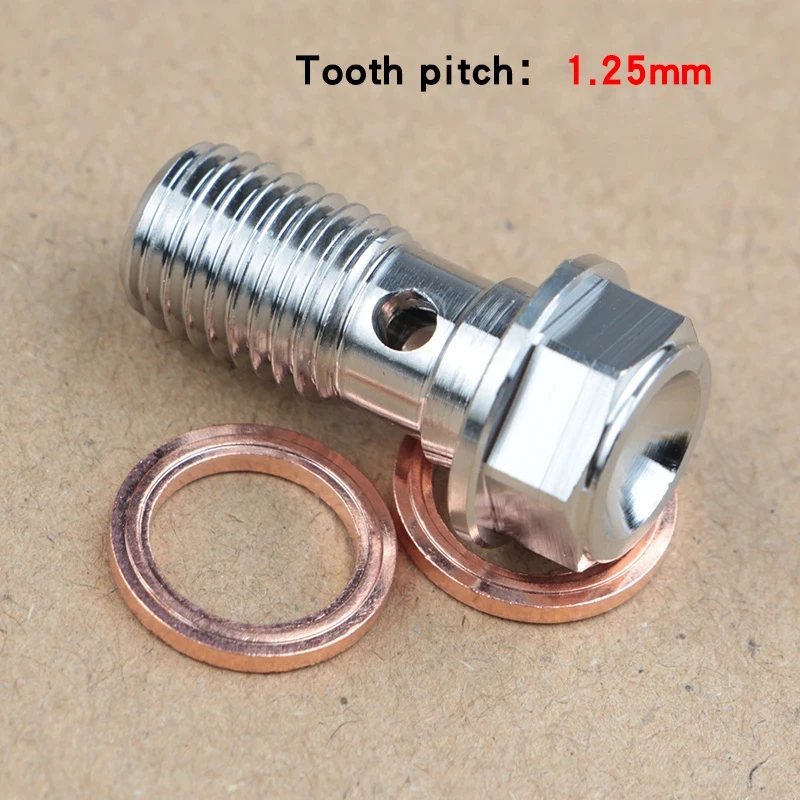 M10X1.0mm/1.25mm Motorcycle Brake Caliper Banjo Bolt Bleed Screw Nipple 304 Stainless Steel For Honda Yamaha Kawasaki Suzuki