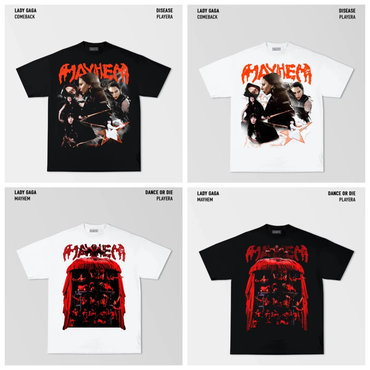 

Summer Women T-shirts Lady Gaga Dance or Die T-Shirt Oversized Y2K Street Hip Hop Short Sleeve Top Heavy Cotton Female T-shirt