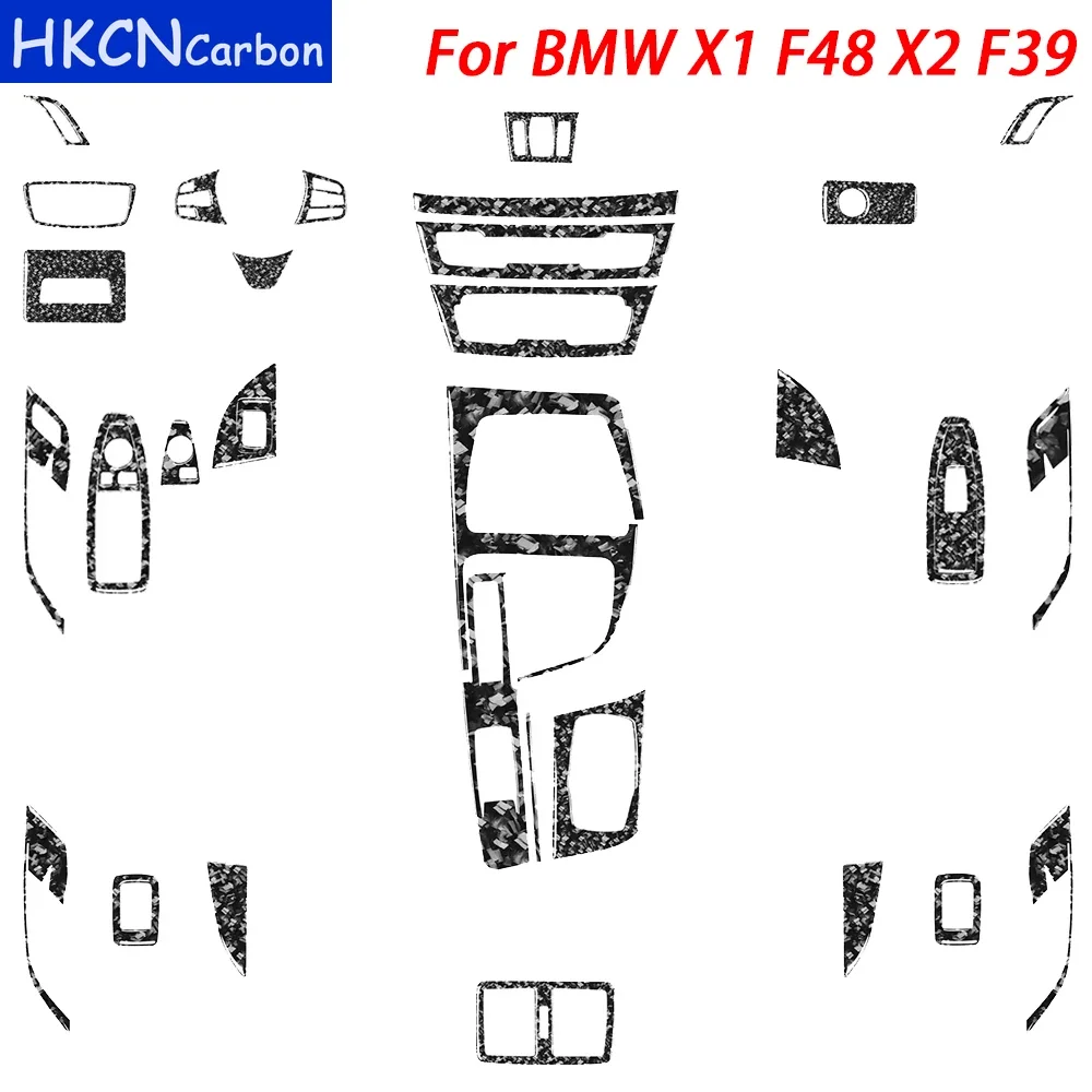

For BMW X1 F48 2016-2021 X2 F39 2018-2021 Forged Carbon Fiber Accessories Gear Shift Air Outlet Set Trim Car Interior Sticker