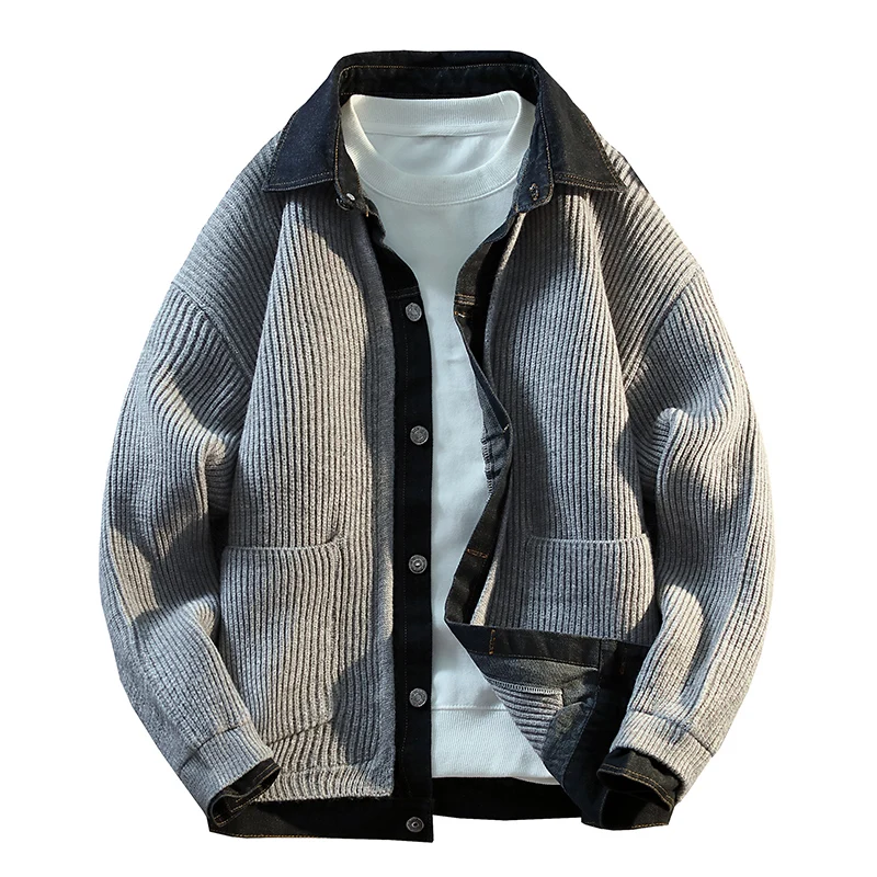 

Мужской кардиган-свитер: модный осенне-зимний комплект из двух предметов, дышащий, повседневный, из акрила, удобный и теплый мужской топ