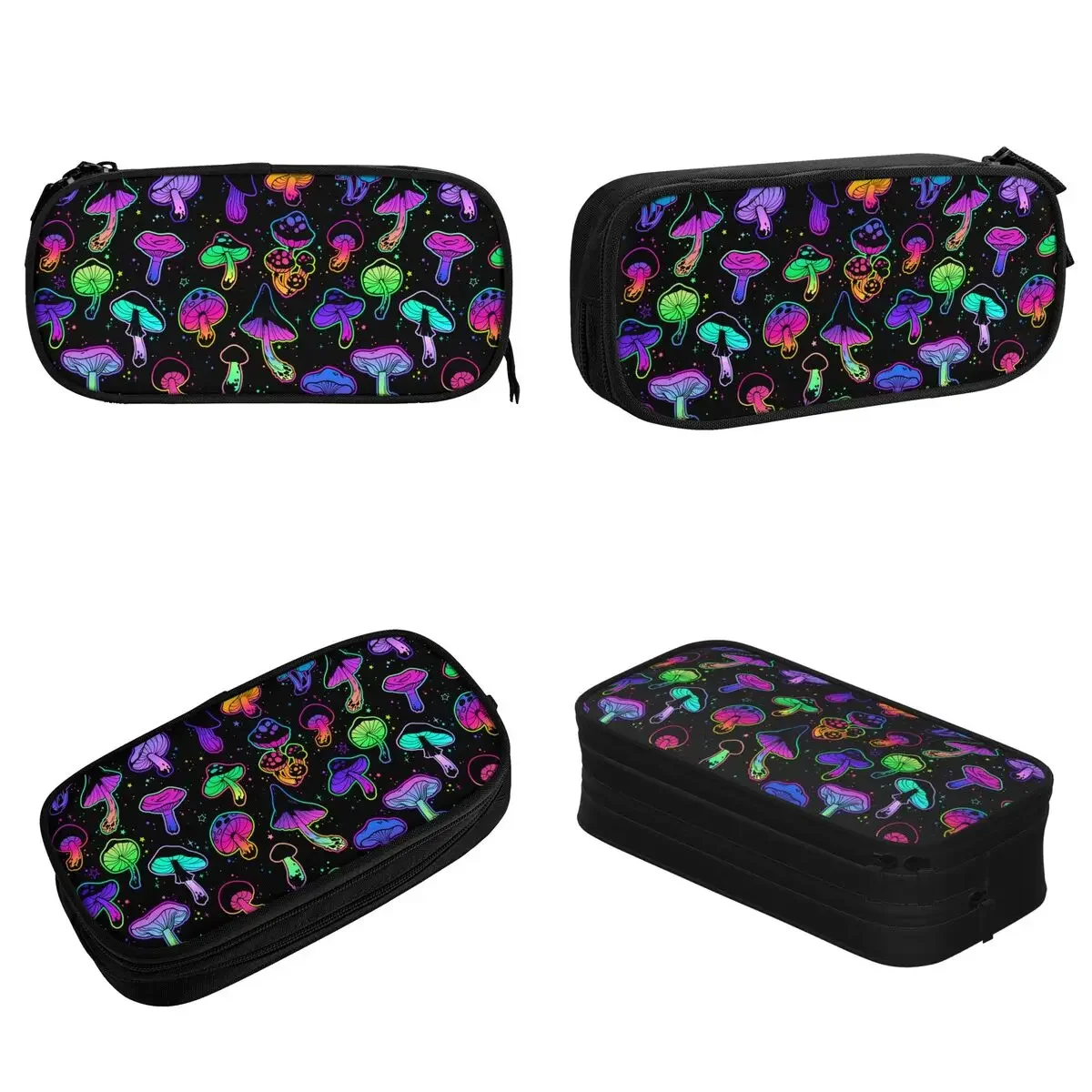 Psychedelic Mushrooms Pencil Case Lovely Colorful Pen Box Bag Girls Boys Big Capacity School Supplies Gifts Pencil Box