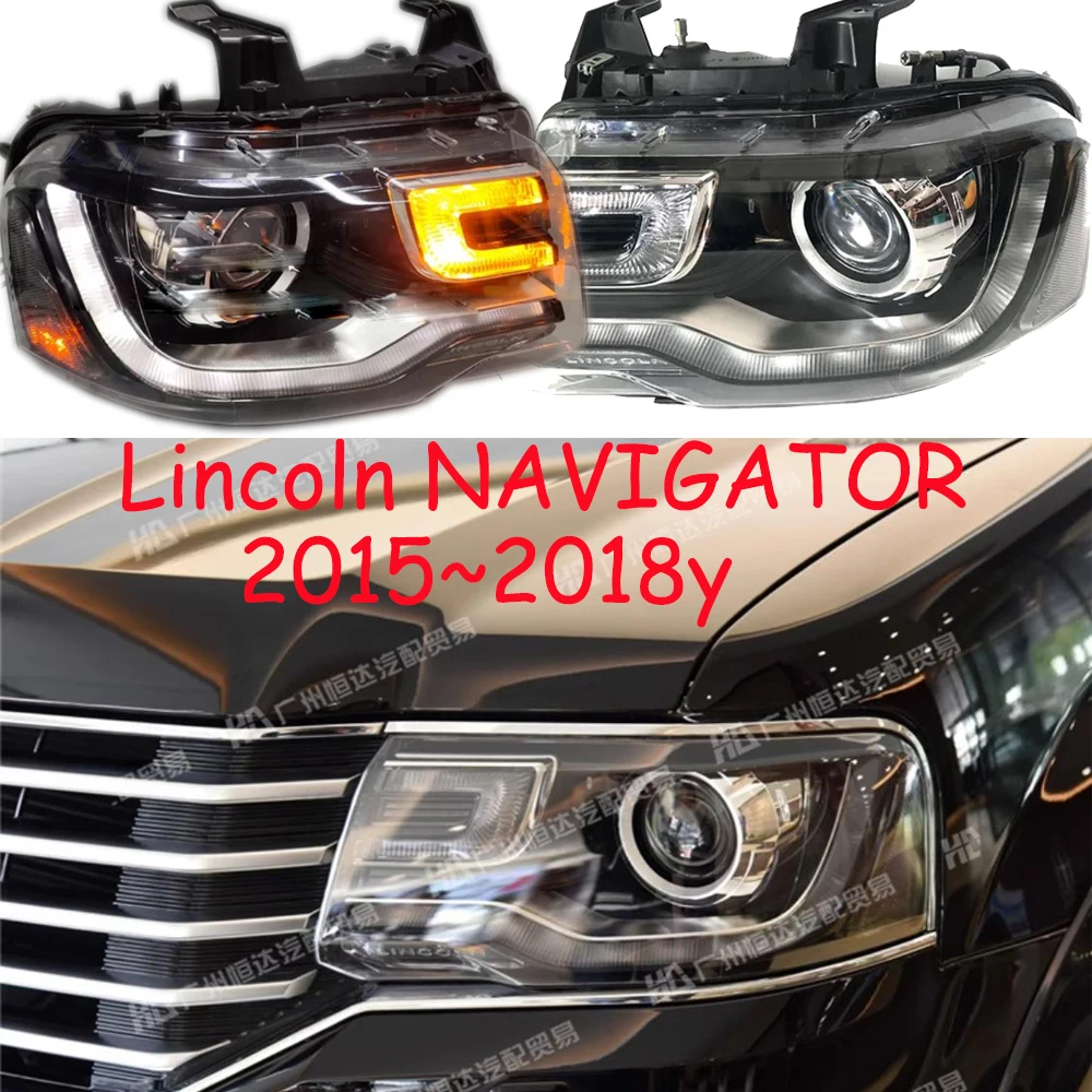 1pcs car bumper headlamp for Lincoln Navigator headlight 2015~2018y car daytime running light head light