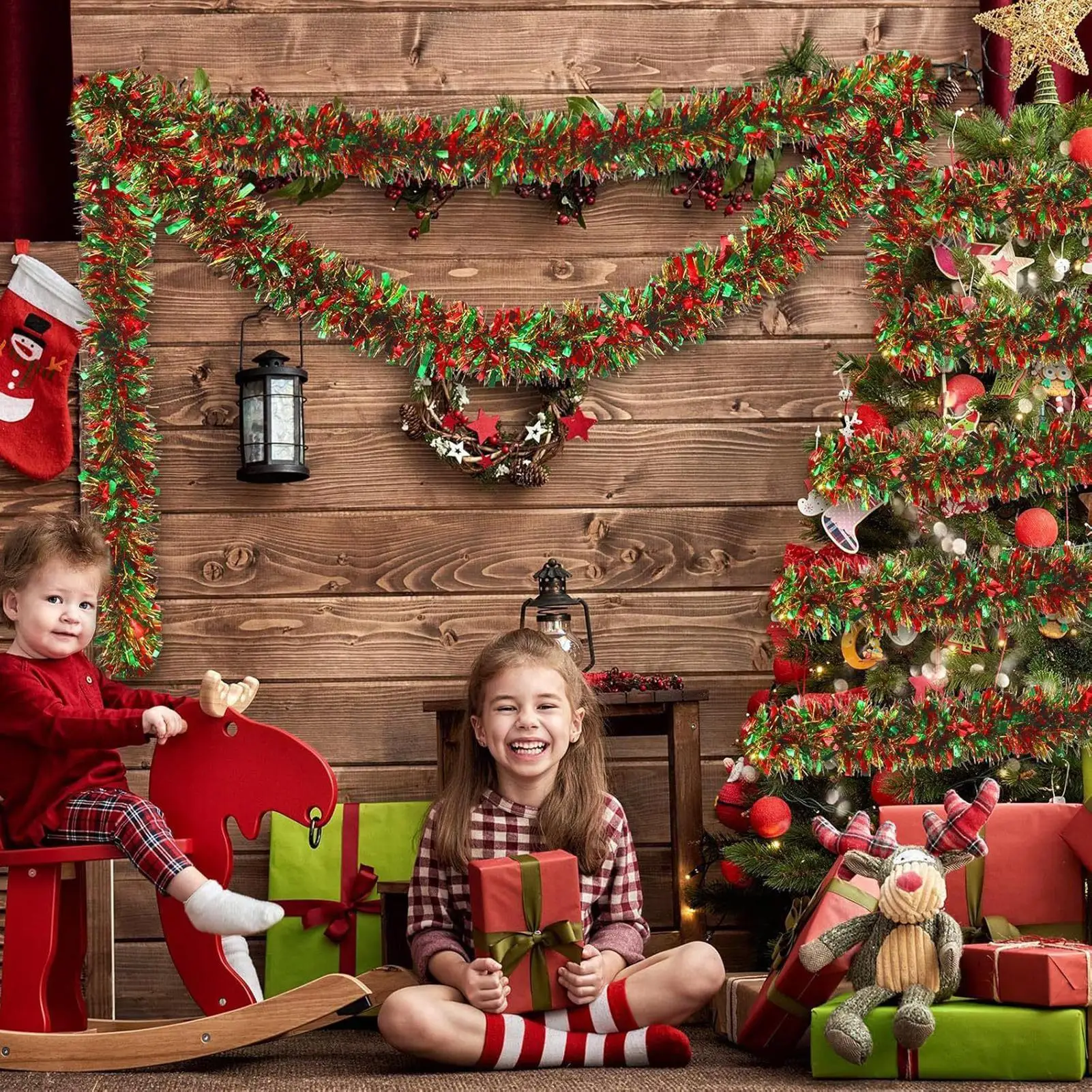 Christmas Tinsel Garland 6.5ft - Tinsel Garland Decoration ulasan dan harga