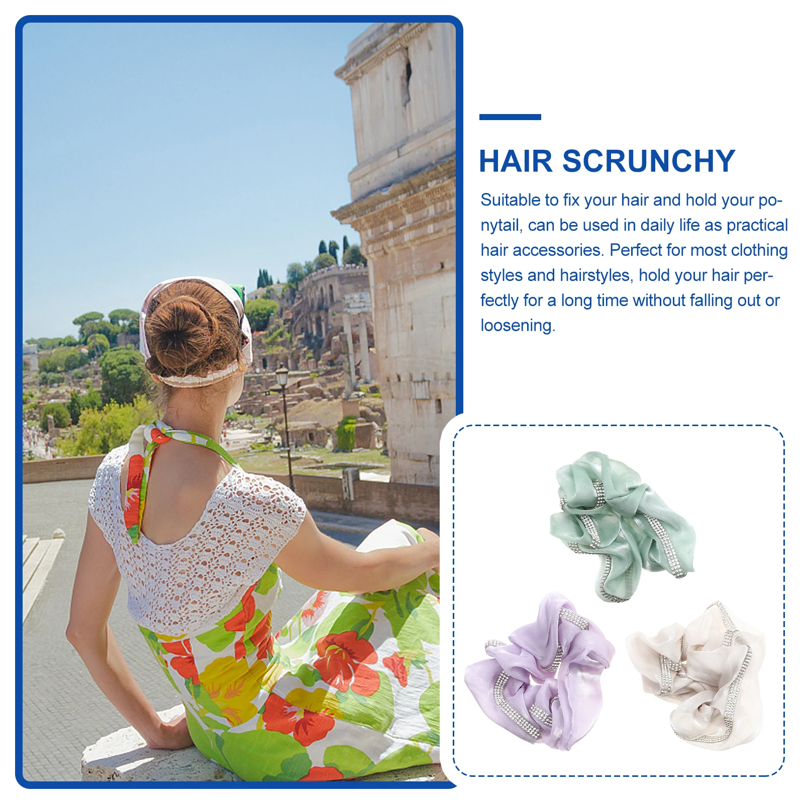 

Scrunchies Hair Ring Girls Accessories Decorations The Flowers Mesh Ponytail Ropes Miss