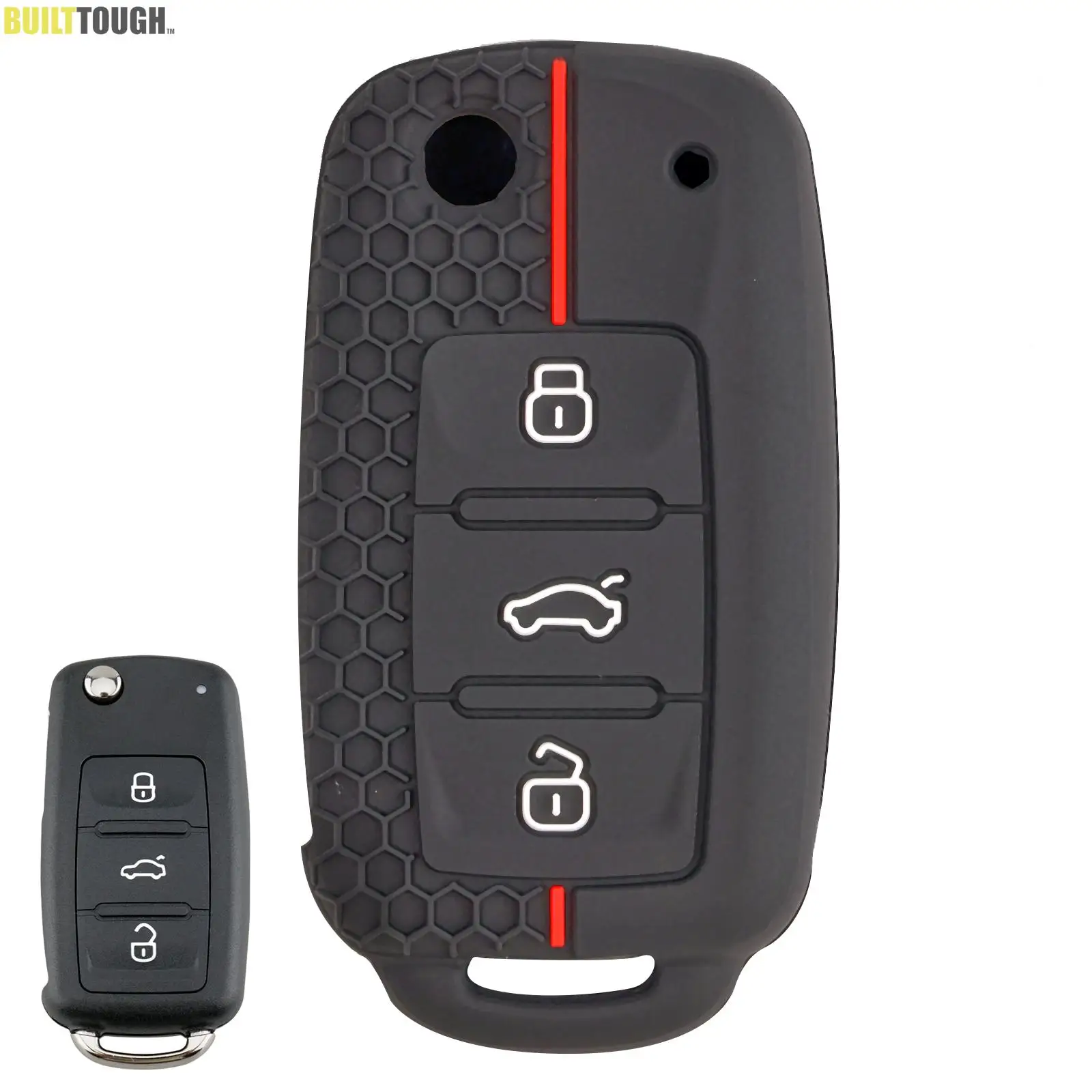 3 Button Car Remote Flip Key Fob Case Holder For Volkswagen Golf MK6 Polo Beetle Tiguan Touran Passat Caddy Jetta Eos Skoda Seat