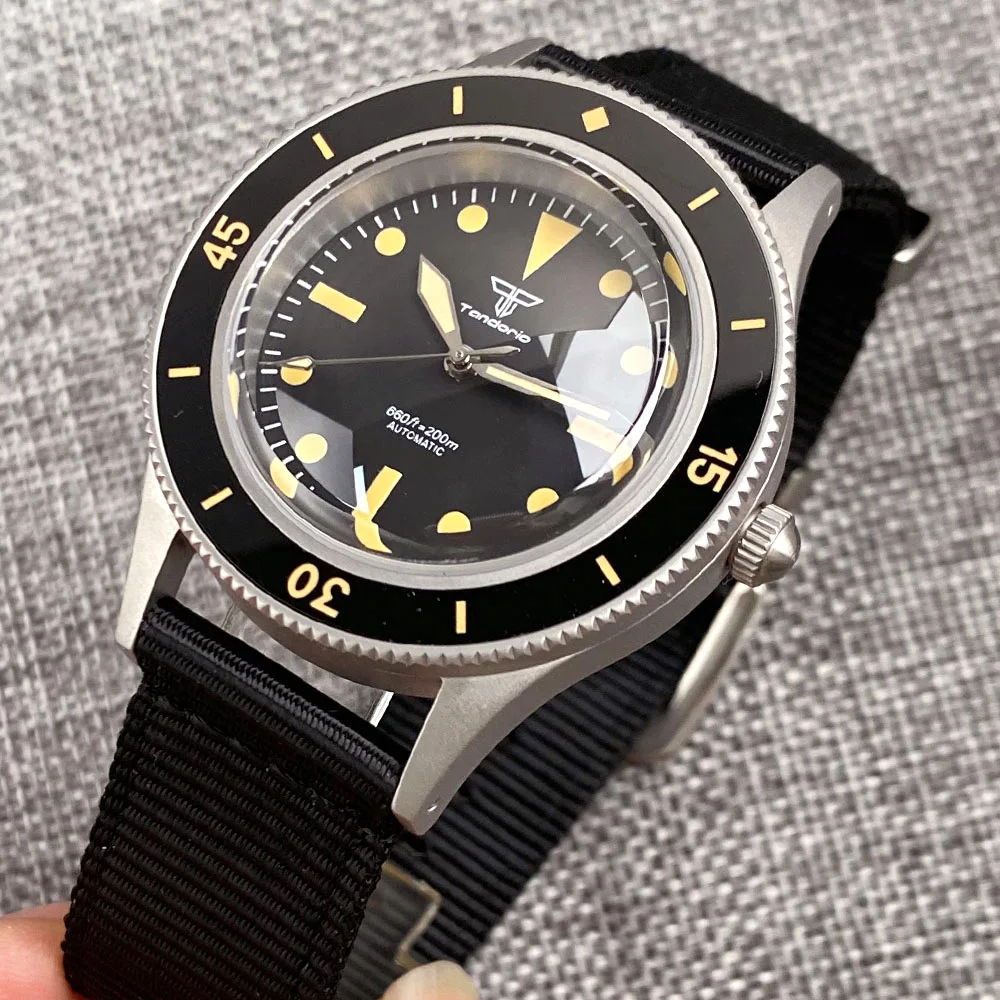 20ATM Diver Tandorio 40mm Sapphire Glass NH35A Retro Automatic Mechanical Mens Watch 50-Fathoms Luminous 120 Clicks Bezel