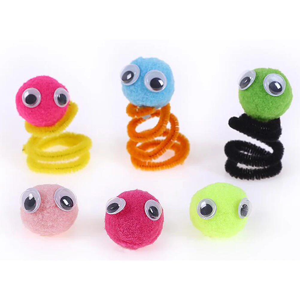 100Pcs Colorful Pompon Ball DIY Craft Material 3cm Kindergarten Supplies for Kids Imagination and Bag Decoration