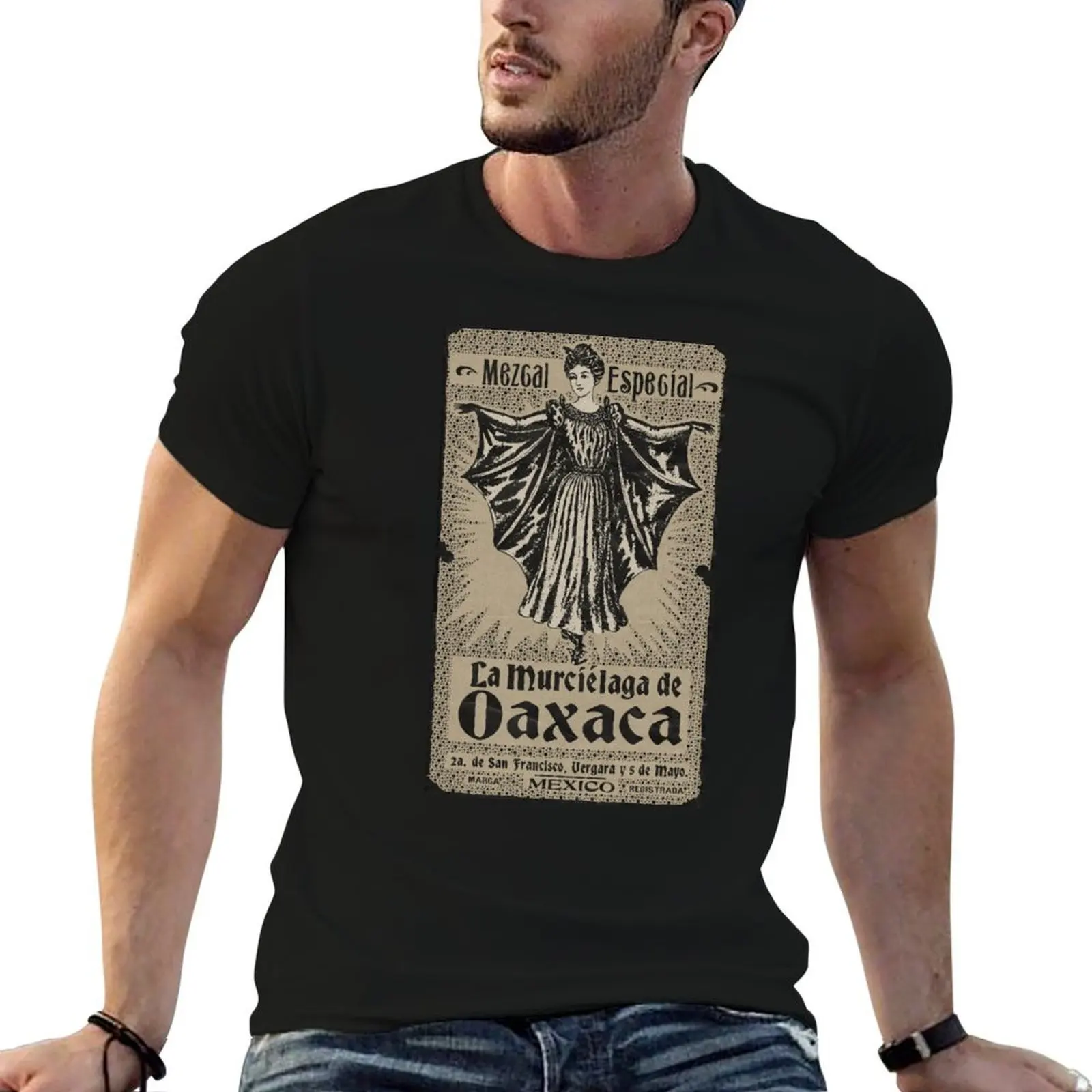 

Vintage Oaxaca Mexico Bat Mezcal T-Shirt man t shirts graphic man t shirt heavy cotton t shirt man plain T-shirt