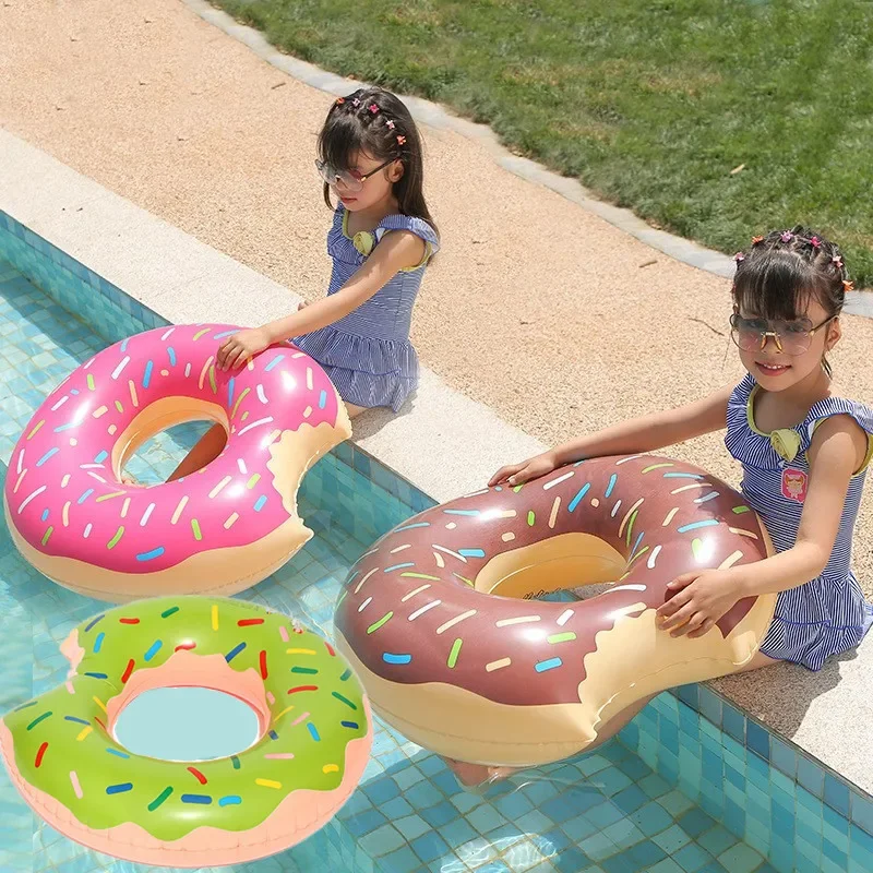 Jouets gonflables d'été, Simulation de beignets en forme d'anneau de natation, piscine en PVC, fête sur la plage, jouets d'eau, anneau flottant pour enfants et adultes