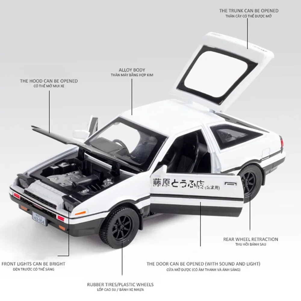 1:32 AE86 برادو سبيكة دييكاستينج نماذج السيارات لعب الأبواب فتح المركبات نموذج مع التراجع سيارة لعبة للبنين هدايا المهرجان