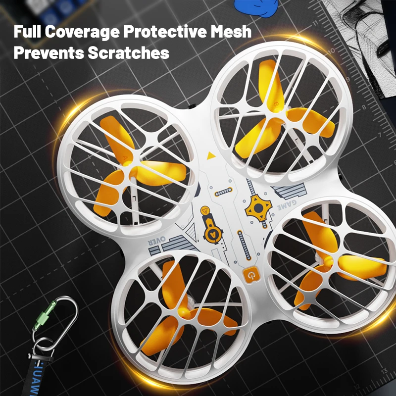 Mini RC Quadcopter Drone com luzes de néon, Câmera 8K HD, Evitar Obstáculos Inteligentes, Drones de Controle Remoto, Helicóptero Brinquedos para Crianças