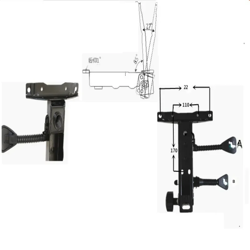 for Swivel Chair Reclining Chassis Liftable Hardware Base Rotating Two Handle Tray Computer Chair Furniture Accessories