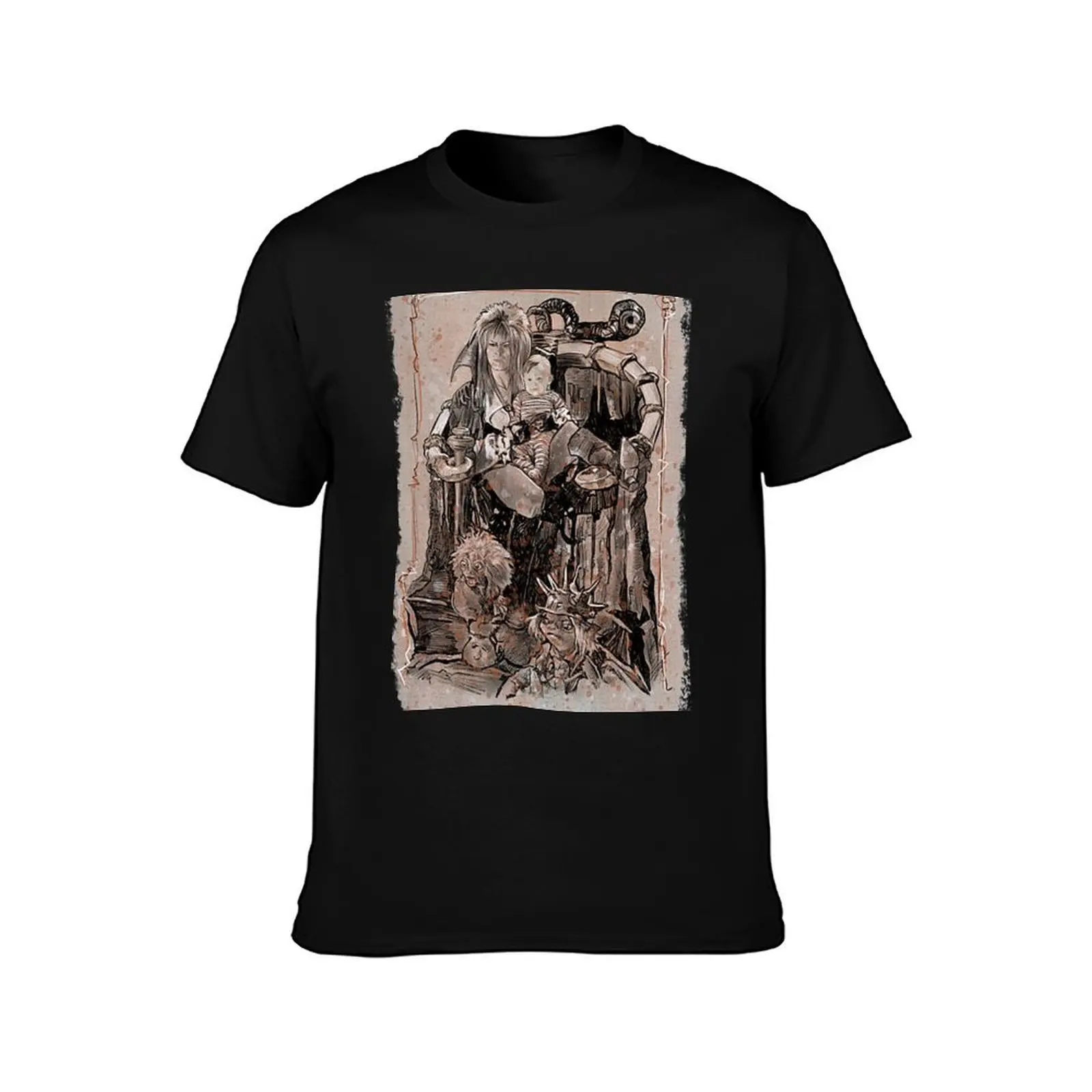 Labyrinth Jareth and Toby T-Shirt Breathable Basic Cotton T-Shirt
