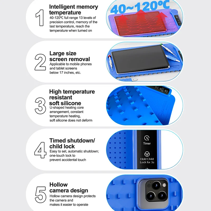 SUNSHINE LS3 PLUS LCD Screen Separator Timed Shutdown, 40~120℃ Adjustable for Mobile Phones and Tablet Screens Below 17 Inches