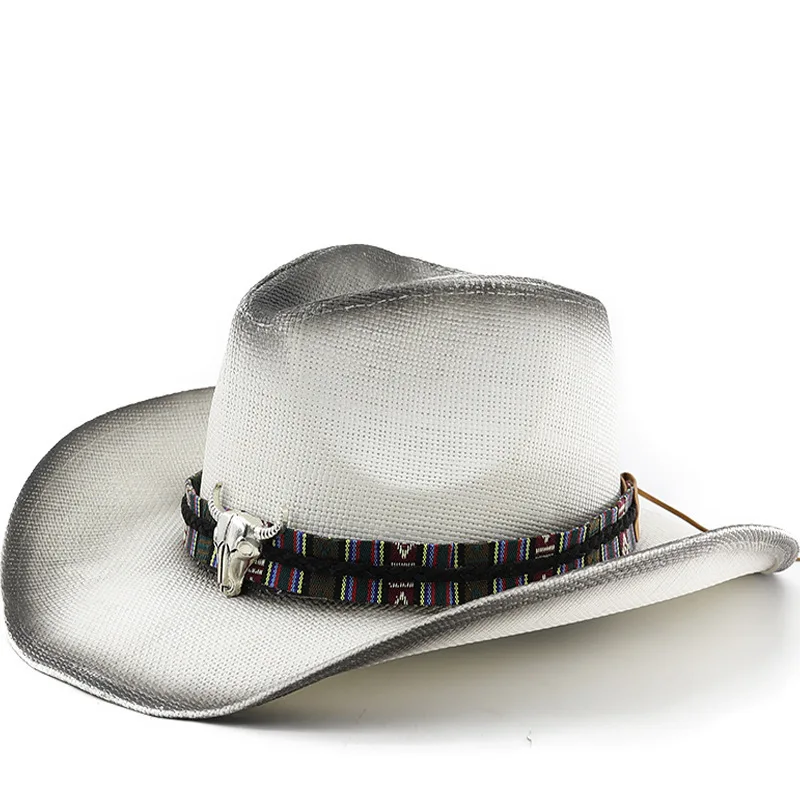 New Travel Sunshade Curled Western Cowboy Outdoor Sunscreen Fishing Grass Hat Summer
