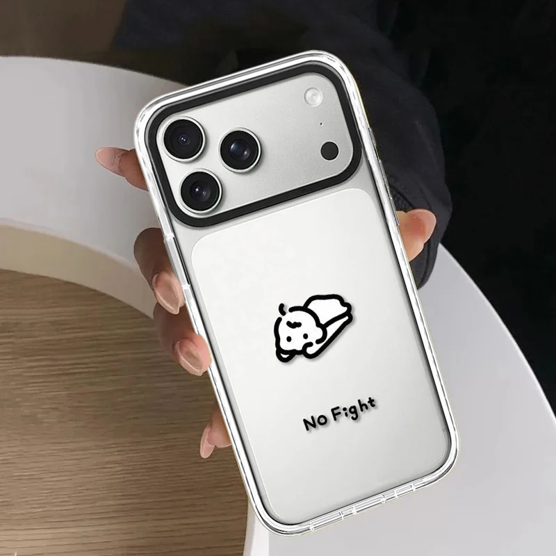 Full Screen Line Baby White Border Magnetic Impact Cover for IPhone 13 14 15 16 17 Pro Max Case for IPhone 17 Air