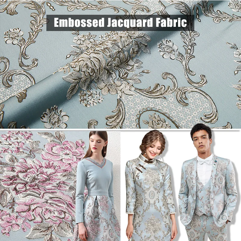 Vintage Luxury Embroidered Fabric Chinese Style Brocade Satin Jacquard Fabric For Sewing Kimono Cheongsam Dress Patchwork Cloth