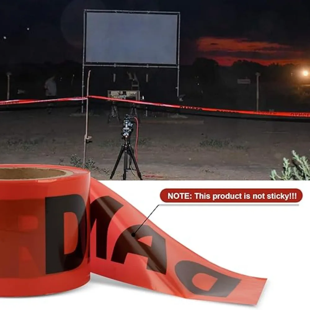 Red Caution Tape Roll Red Danger Hazard Barricade Tape Safety Warning Ribbon for Widely Used 7.5cm*100M