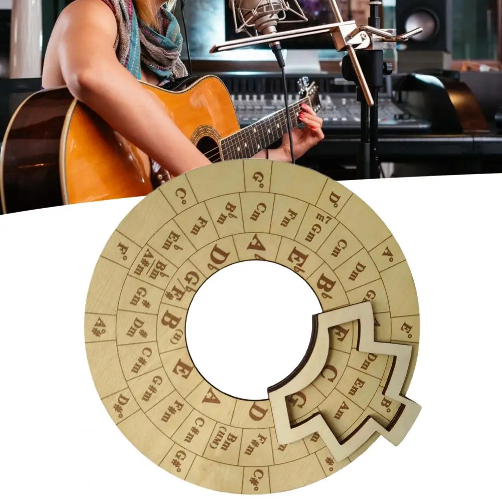 Rueda de acordes de madera, herramienta de melodía Circular, rueda de cincuenta, herramienta de aprendizaje de música, guitarra, Piano, rueda de acordes para músicos, canciones