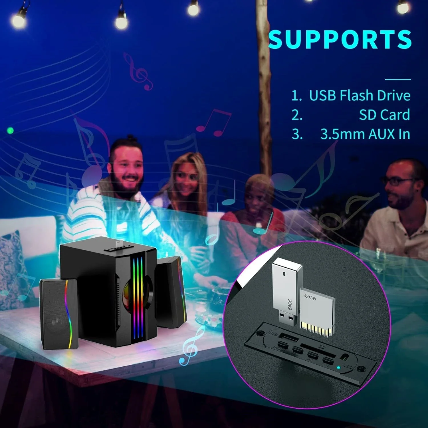 مكبرات صوت للكمبيوتر مع مضخم صوت ومكبرات صوت بلوتوث تعمل بمنفذ USB ومكبرات صوت للكمبيوتر المكتبي ونظام سماعات الوسائط المتعددة للألعاب والأفلام