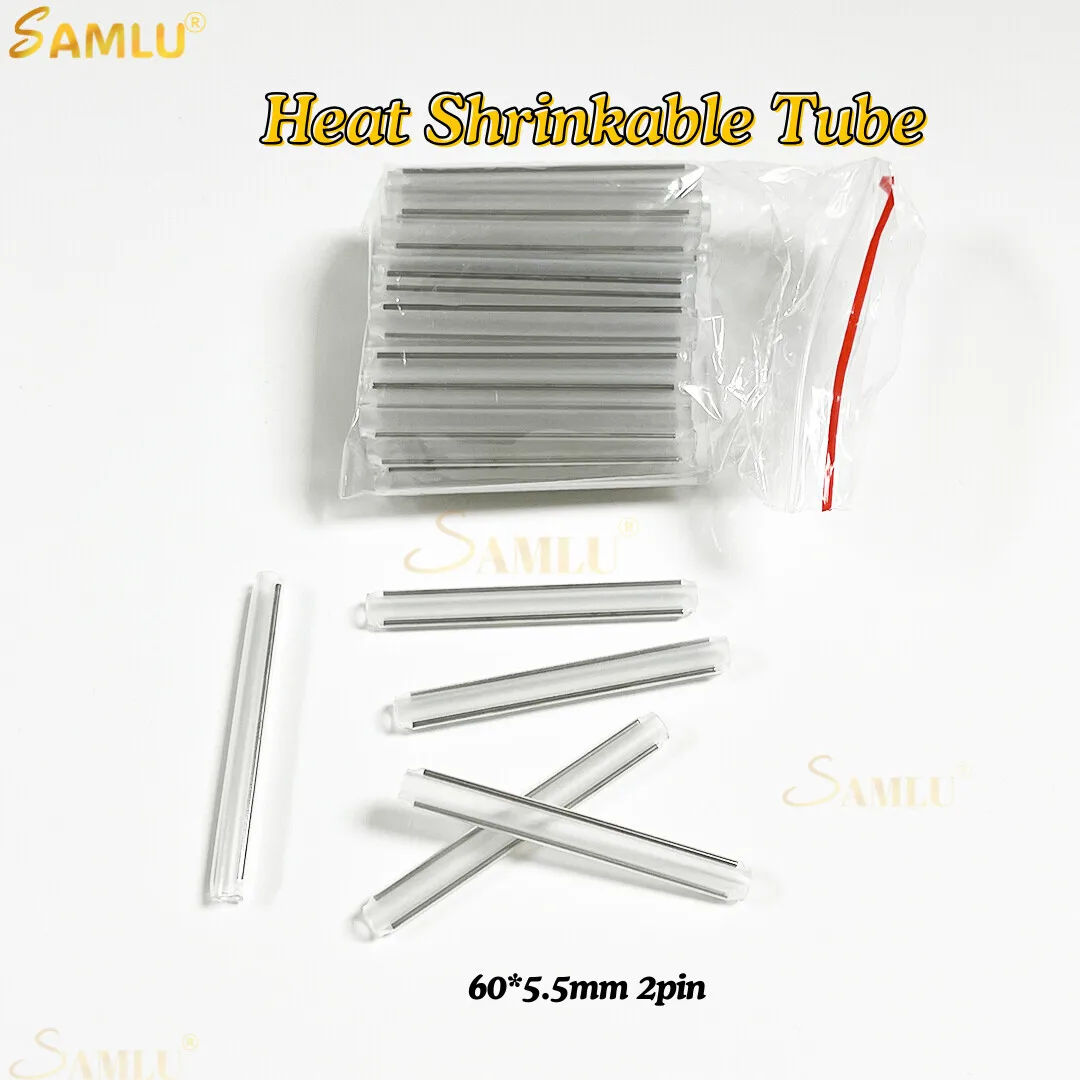 500pcs 60x5.5mm 2pin Double Needle Fiber Heat Shrinkable Tube 60mm FTTH Fiber Fusion Splice Protection Tube Free Shipping