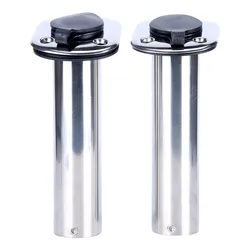 Stainless Steel Flush Mount Fishing Rod Holder, Boat Accessories, 15 Degree Rod Pod for Marine Boat, 2 Pcs