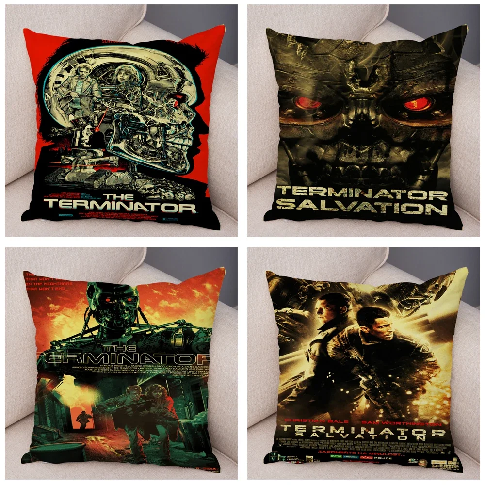 The Terminator T-800 Cushion Cover Decor Classic Movie Robot Warrior Pillowcase Soft Plush Pillow Case for Sofa Home Car 45x45cm