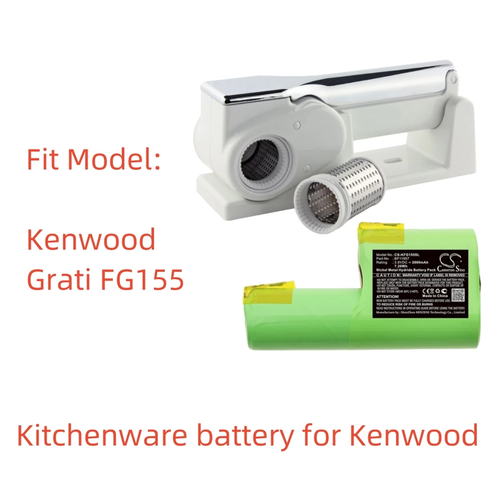 

Ni-MH battery for Kenwood Kitchenware,3.6V,2000mAh,Grati FG155,BF11957