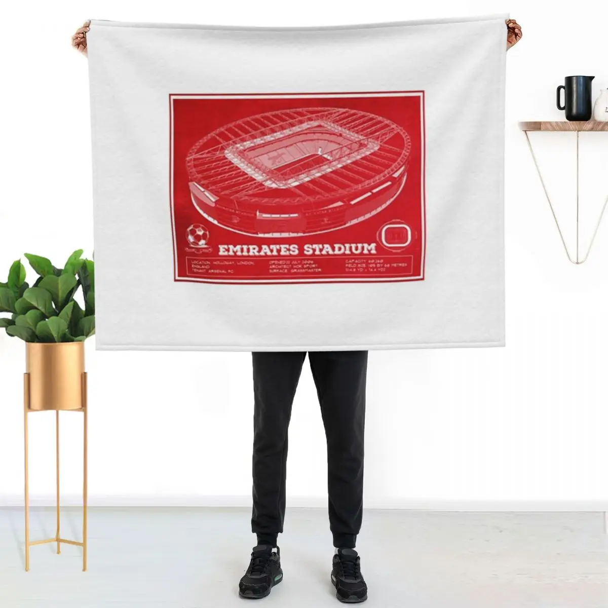 Emirates Stadium Throw Blanket blankets and throws Bed linens Camping bed plaid Softest Single Blankets