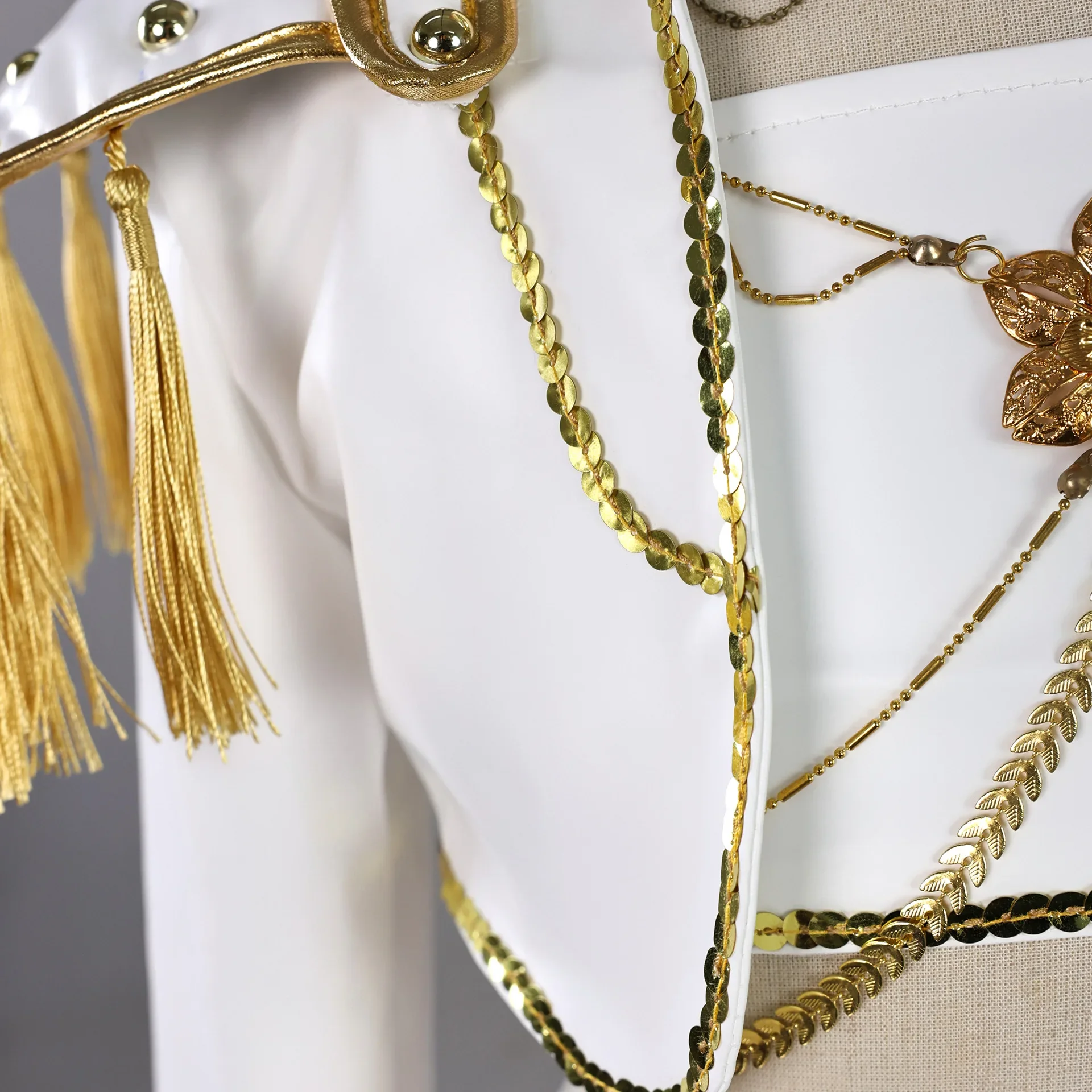 Jsut Saiyan K-POP Rumi تأثيري شيطان الصيادين ميرا زوي الأبيض مرحلة الأداء موحدة الاطفال هالوين ازياء الفتاة البدلة