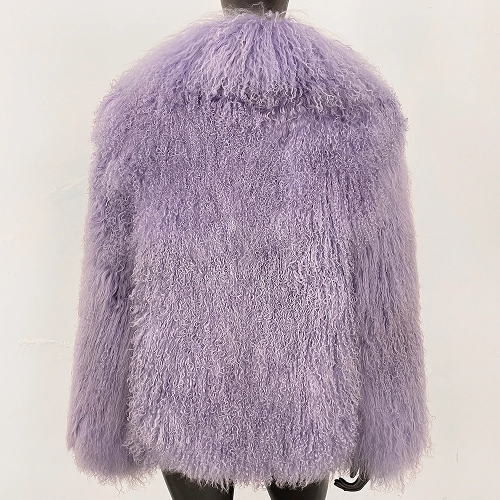 OFTBUY Natural Mongolia Sheep Fur Coat 2025 Winter Clothing Women Fashion Warm Thick Clothes Lady Elegant Real Fur Coat Female