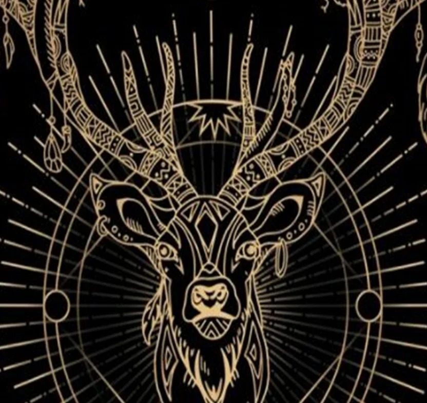 Black Devil Satan Pentagram Sacred Geometry Deer Mandala Spirit Animal Soft Close Skin Duvet Cover By Ho Me Lili Bedding Decor