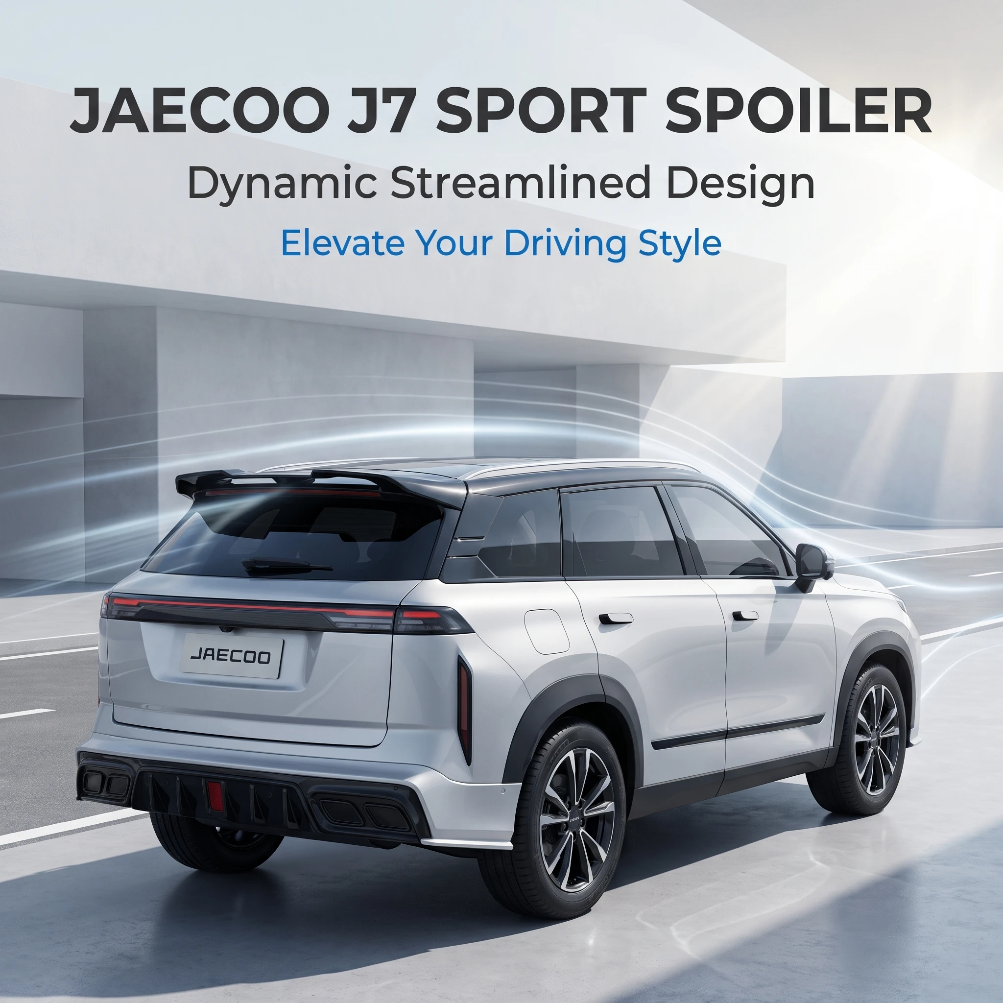 For 2023 2024 2025 2026 JAECOO J7 Rear Spoiler Universal Fit All Petrol & PHEV Gloss Black No Drill Installation Body Kit