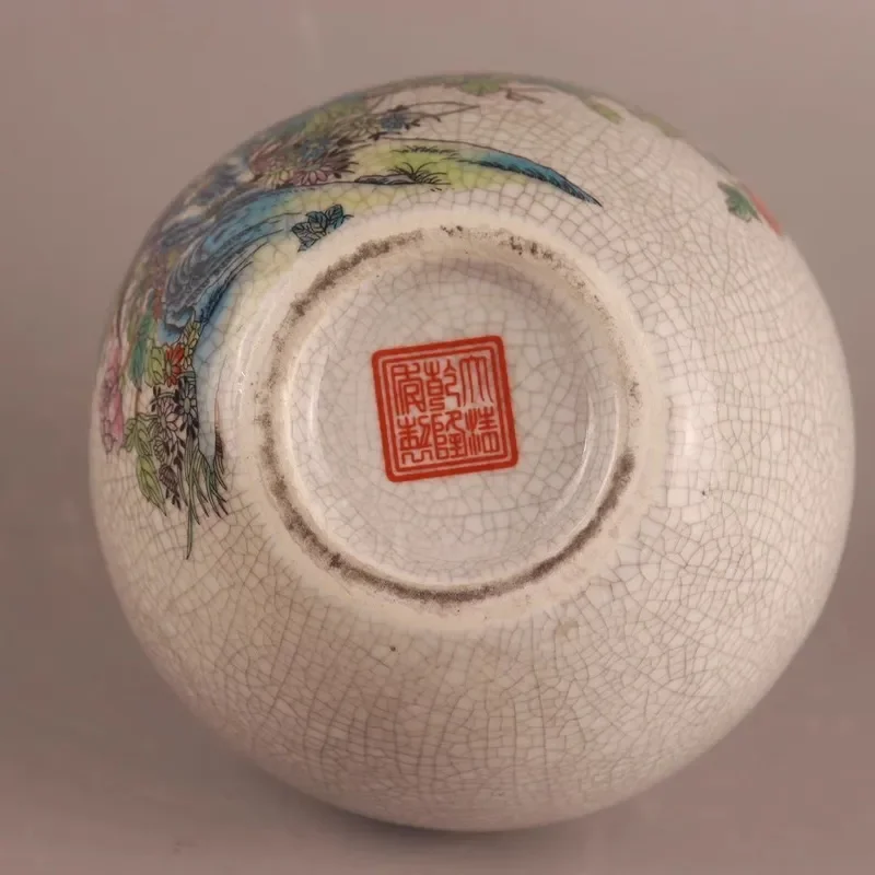for Qing Qianlong Annual Pastel Rich Jintang Pomegranate Bottle Porcelain Old Antique Collection Antique Home Chinese