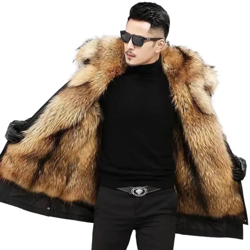 2025 New Casual Winter Men's Down Jacket Fox Fur Men's Coat Coat Men Clothing Coat Winter Jackets Mens Jacket Men Jacket