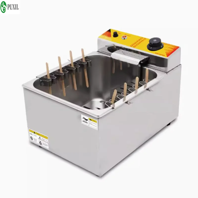 220V/ 110V 12L commercial cheese corn hot dog stick fryer mozzarella frying snack machine