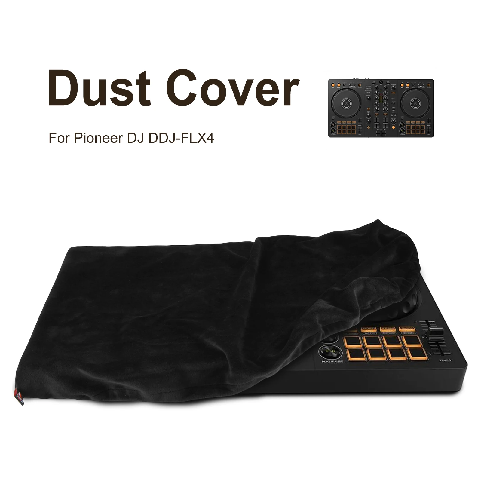 Housse de protection contre la poussière avec bande élastique, étui de protection compatible avec le contrôleur DJ Pioneer DDJ-FLX4