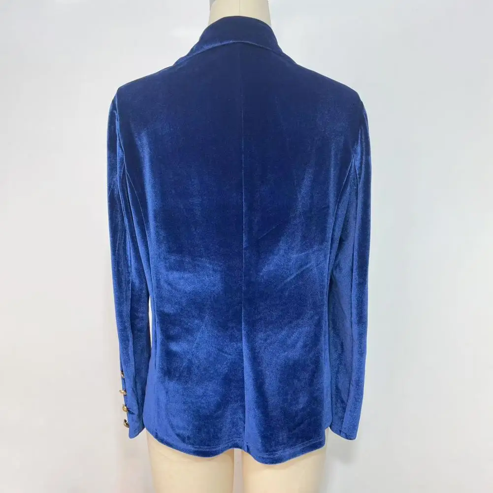 Golden Velvet Layering Piece Elegant Golden Velvet Suit Coat with Lapel Flap Pockets Slim Fit Single Button Jacket for Men