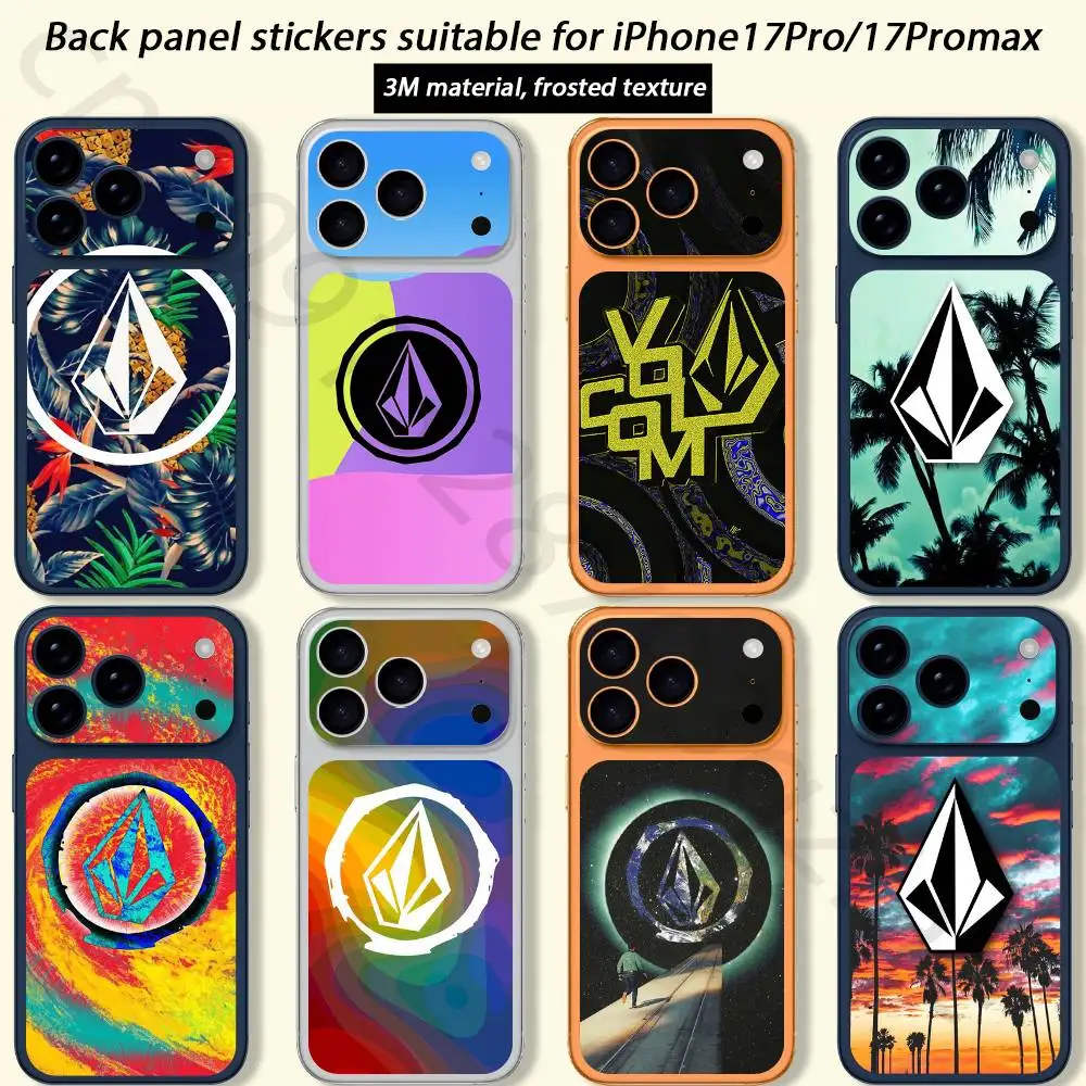 

Fashion V-volcom For iPhone 17 pro Max 17 pro Full Cover Decal Skin Wrap 3D Colorful Rear Protective Sticker Film