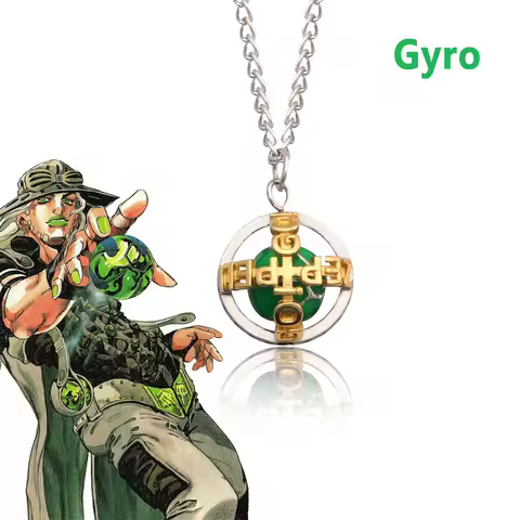 Anime Bizarre Adventure Steel Ball Run Necklace Gyro Julius Caesar Zeppeli Cosplay Unisex Ball Pendant Choker Jewelry