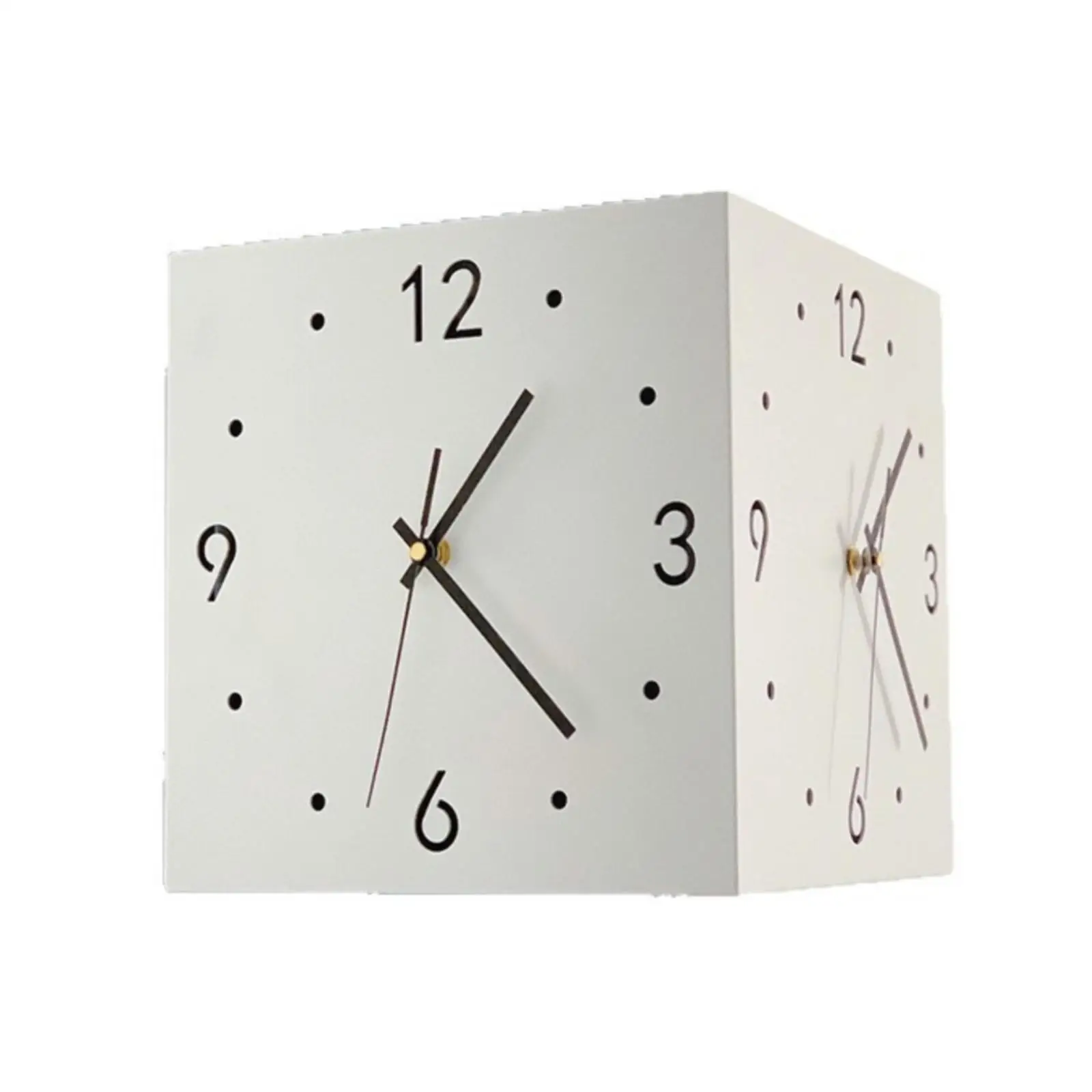 Corner Mounted Wall Clock Two Sided Dial with Glowing Bottom Edge for Workspace Study Room Modern Decorative Look