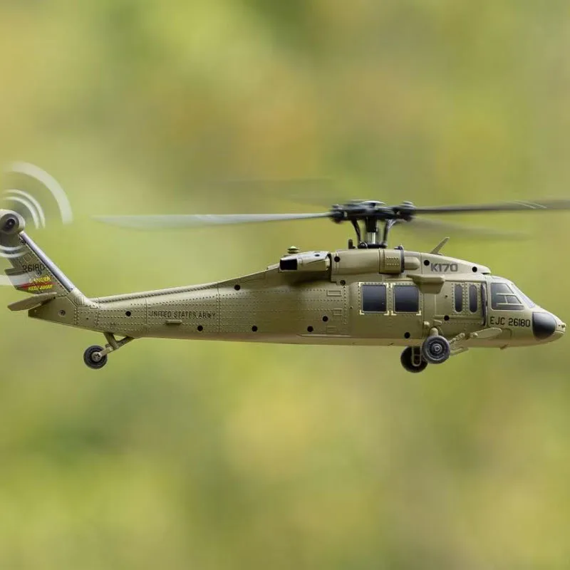 Modello drone elicottero da combattimento telecomandato Black Hawk UH60l versione brushless simulazione Giocattolo regalo per bambini Weili K170