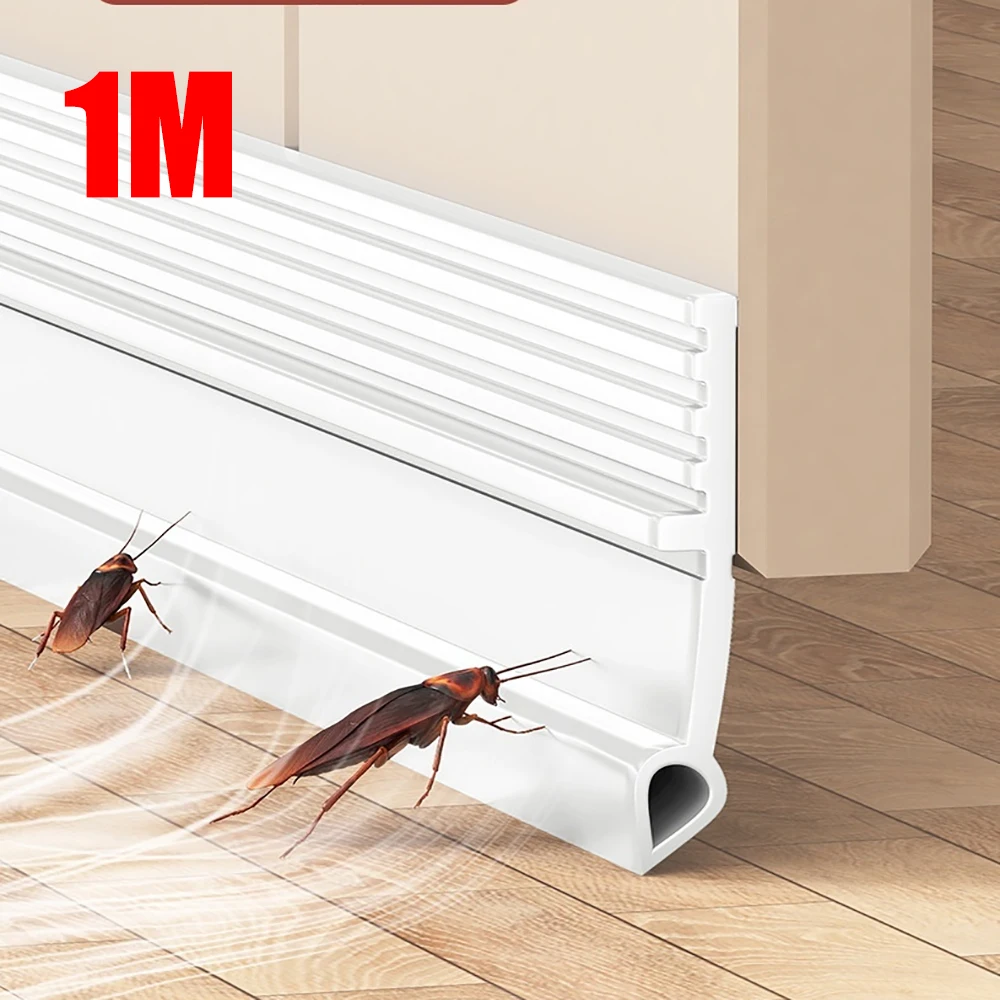 

4 цвета, уплотнитель под дверью, 1 м, самоклеящаяся ветрозащитная нижняя уплотнительная лента для двери, двойная пылезащитная полоса из ТПЭ свободной резки