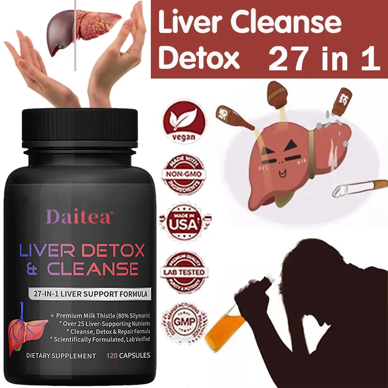 27-in-1 Liver Support Formula Liver Cleanse Detox & Repair Capsules - Milk Thistle, Artichoke, Dandelion Liver Health Supplement