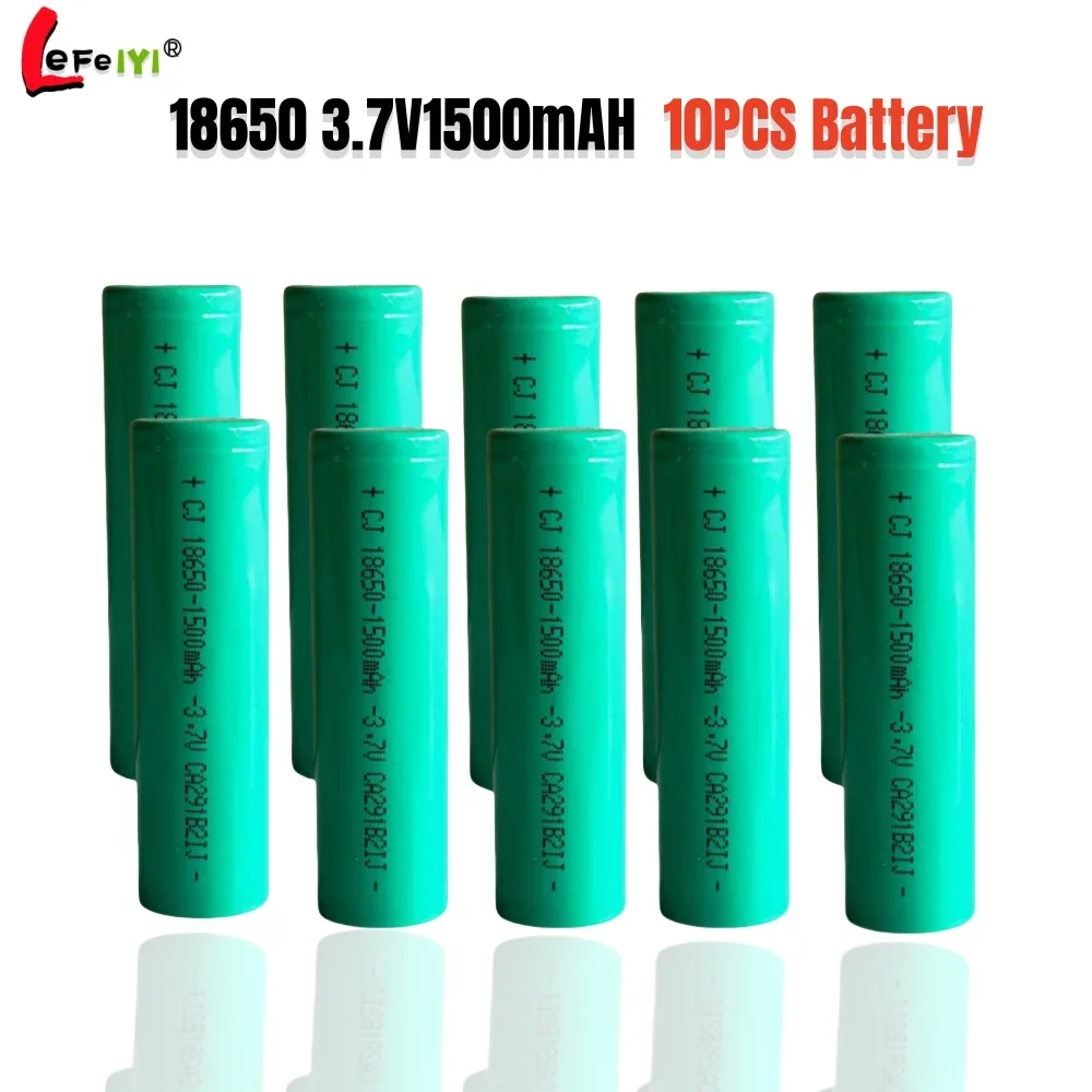 Hot selling original 18650 lithium ion battery 3.7V 1500mAh rechargeable lithium ion high voltage battery (10PCS)