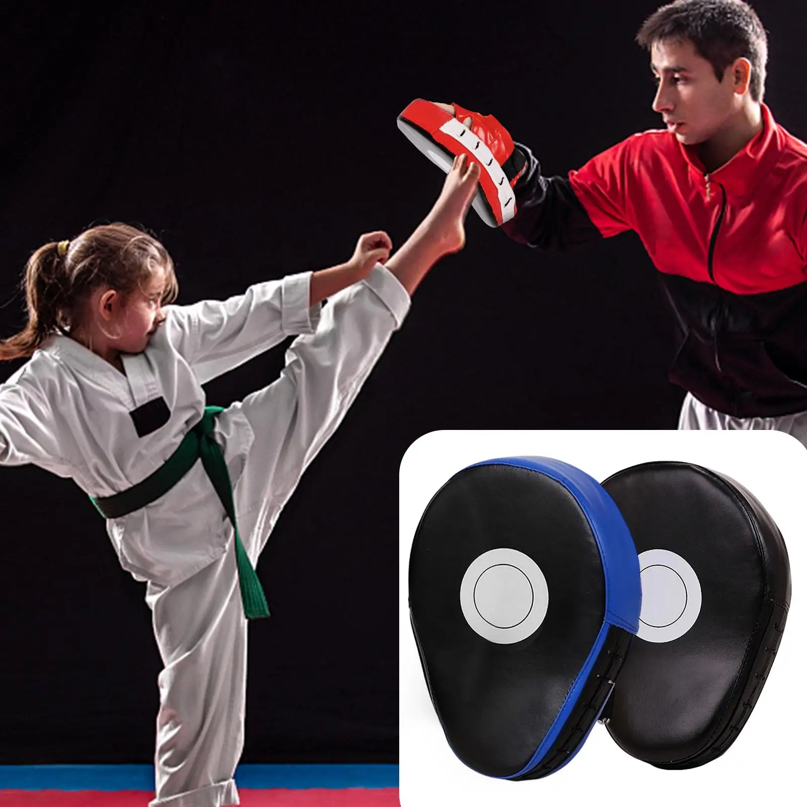 Taekwondo-Boxhandschützer, Box- und Schlagtrainingshandschuhe, stoßdämpfende, gebogene Schlagziele für Erwachsene und Kinder