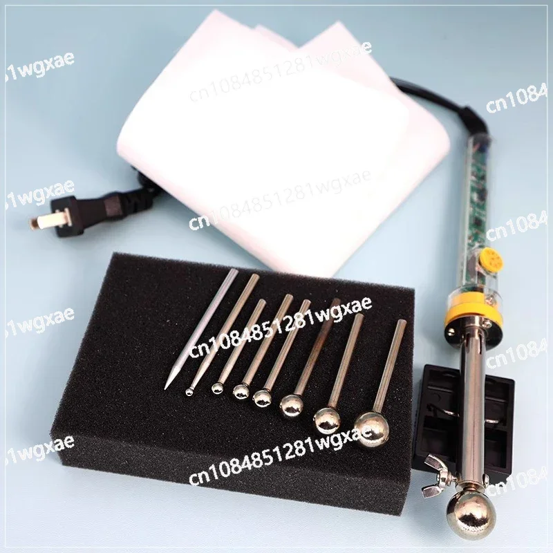 DIY Fabric Flower Making Tools Set 220V 200-450℃ Adjustable Temperature Soldering Iron 8 Pieces Stainless Steel Tips