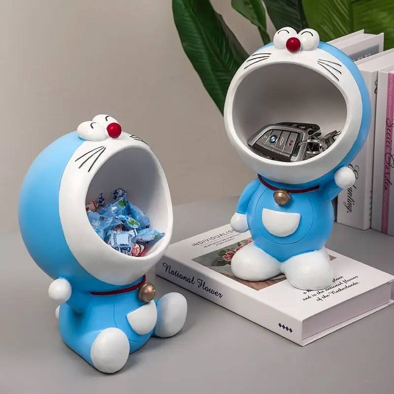 

Коробочка для хранения ключей Doraemon с синей кошкой, большая статуя с ртом, Аниме фигурки, органайзер, скульптура, настольные украшения, домашний декор, подарок