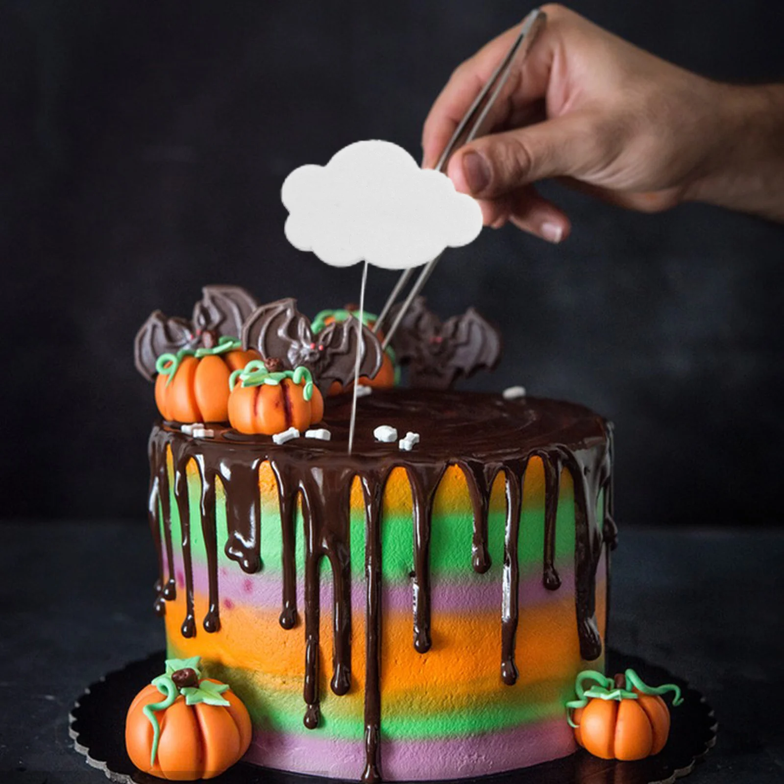 

300Pcs Cloud Shaped Cake Insert Flexible Wire Design Creative Baking Decorations Supplies White Cloud Cupcake Toppers